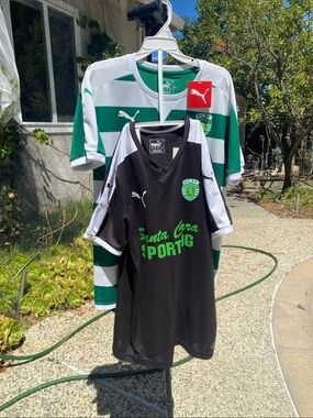 Puma Black & Green Soccer Jersey Sporting with#17